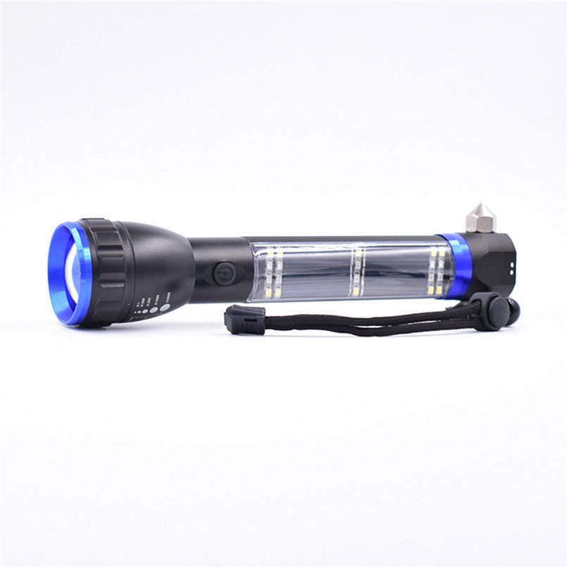 GM11169+USB Charging Led Flashlight 18650 Multi-function Torch Escape Rescue Tool Linterna Led Solar Flashlight