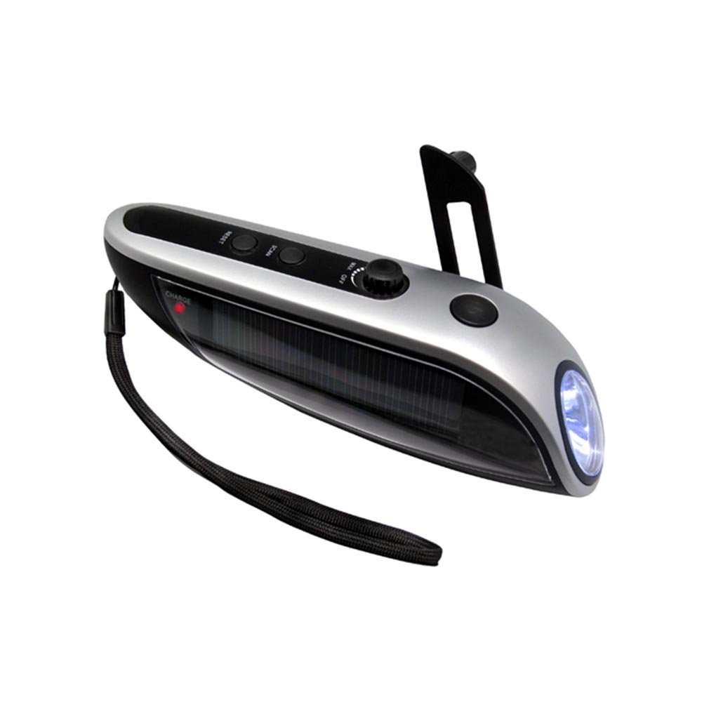 GM11191+Solar Powered Flashlight USB Survival Gear Rechargeable Torch Dynamo Hand Crank Flashlight