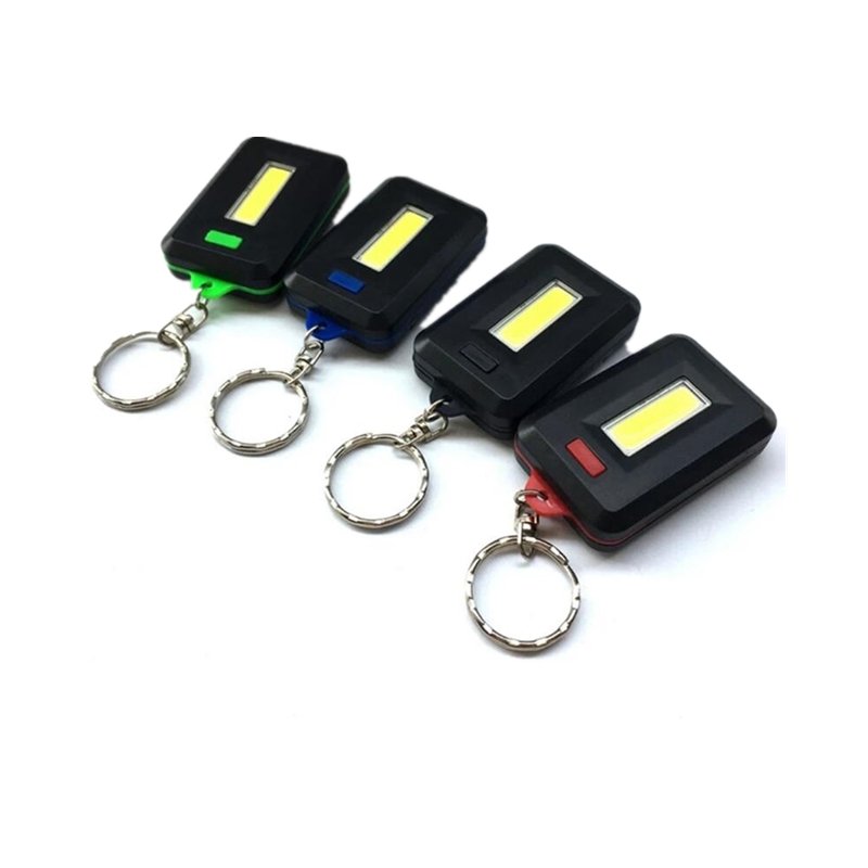 GM11340+3-Modes Square Light Lamp Ring Key Chain Torch Mini Flashlight